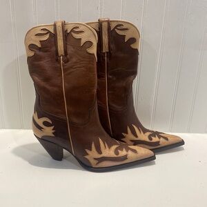 Charlie 1 Horse Pink and Brown Boots size 7